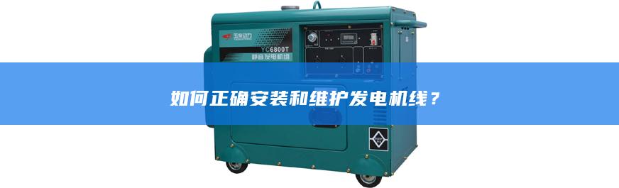 如何正確安裝和維護發(fā)電機線