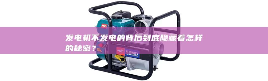 發電機不發電的背后到底隱藏著怎樣的秘密